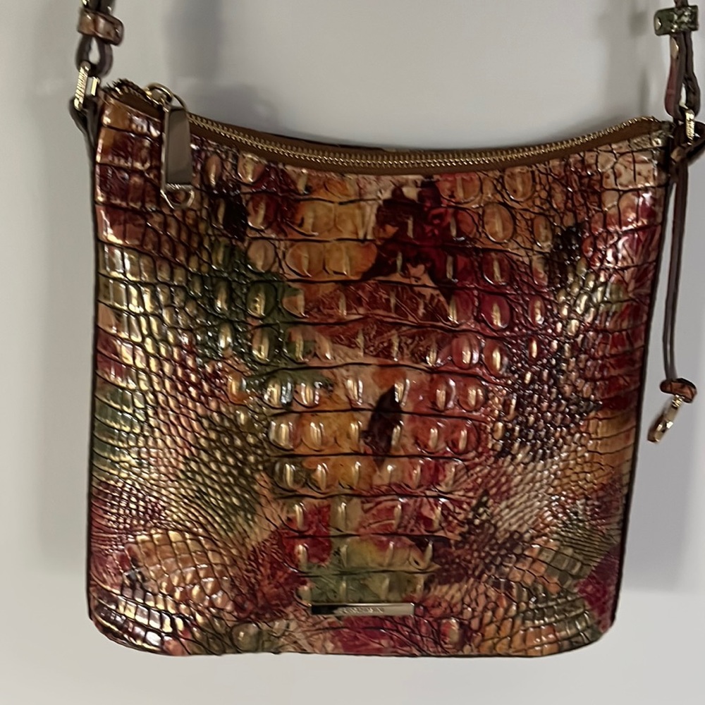 Brahmin shoulder bag/crossbody gold, red, green, brown